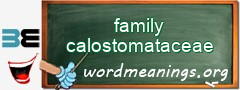 WordMeaning blackboard for family calostomataceae